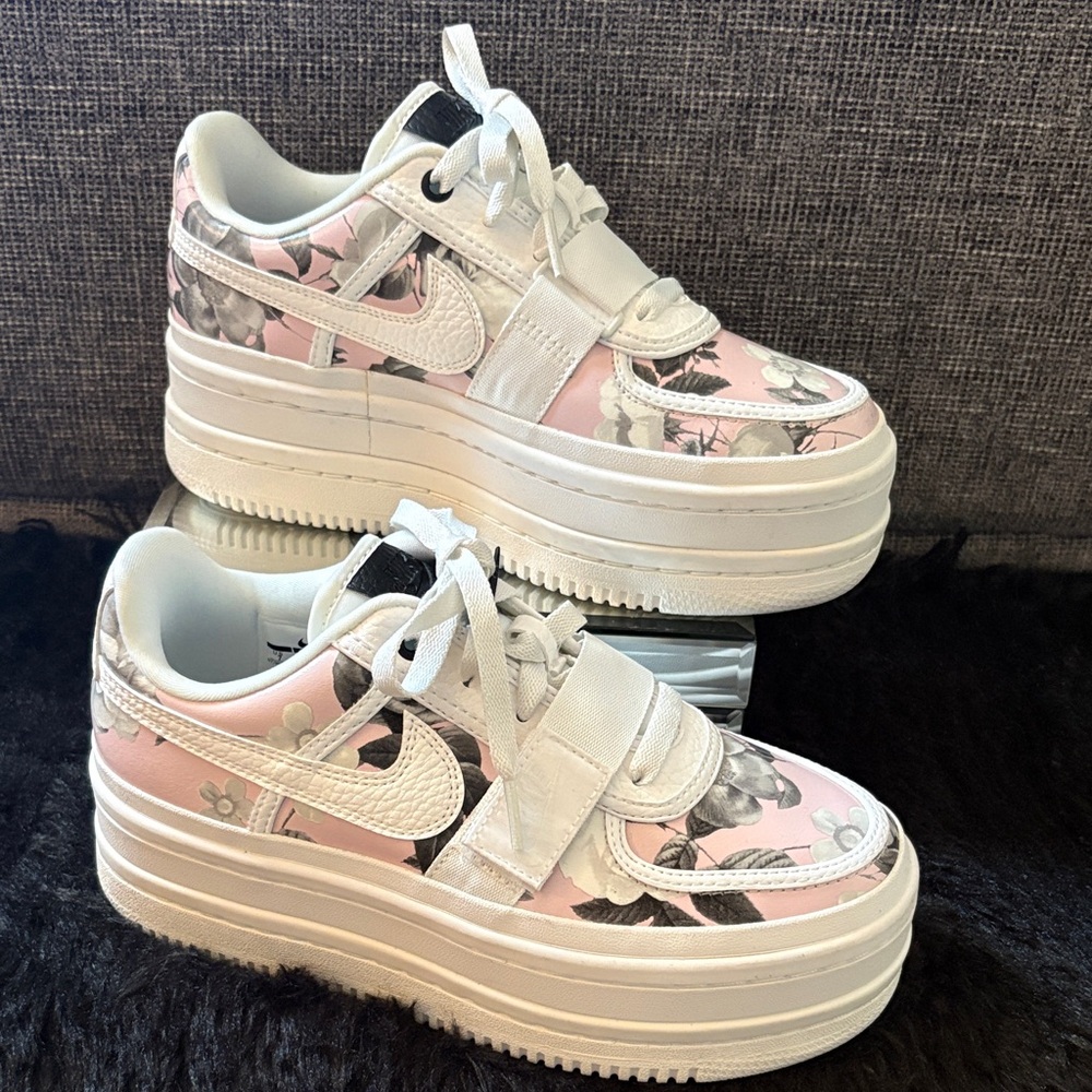 Nike Pink Floral Platform Lace-Up Sneakers